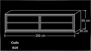 Wall cupboard with glass - doors aluminum  -  Glass Line