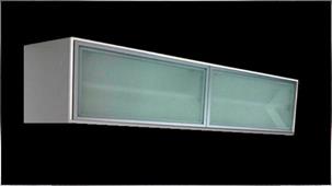 Wall cupboard with glass - doors aluminum  - Glass line