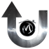 Logotype arrow it curves in U