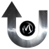 Logotype arrow it curves in U
