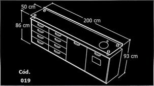 Foto mueble Módulo de Cuatro cuerpos Línea Cristal